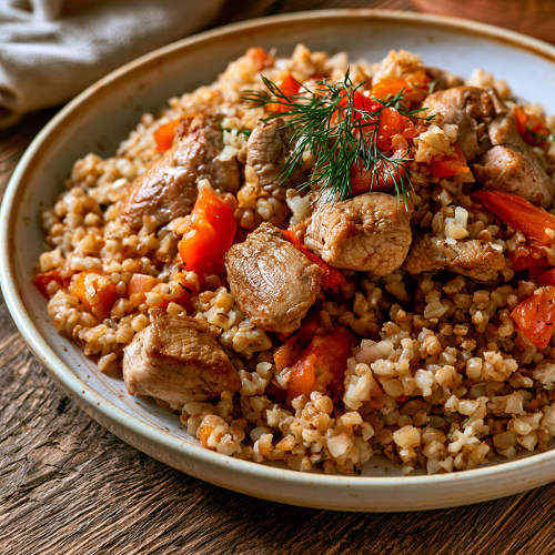 Плов из булгура с курицей
